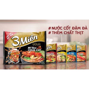 Mì 3 Miền Gold Thùng 30 Gói x 75g/gói đủ vị