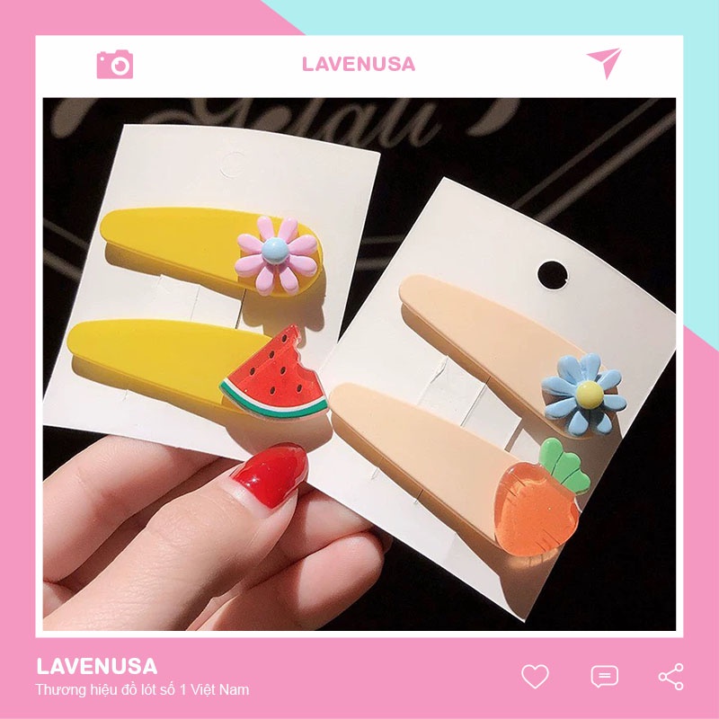 Kẹp tóc mái cặp mái hình hoa quả dễ thương đáng yêu set 2 cái LAVENUSA CT11