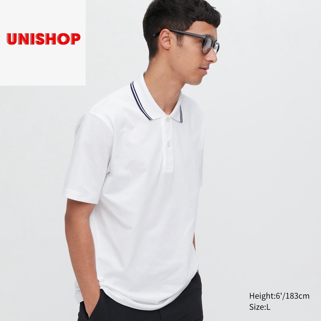Áo Polo UNIQLO nam cotton viền cổ