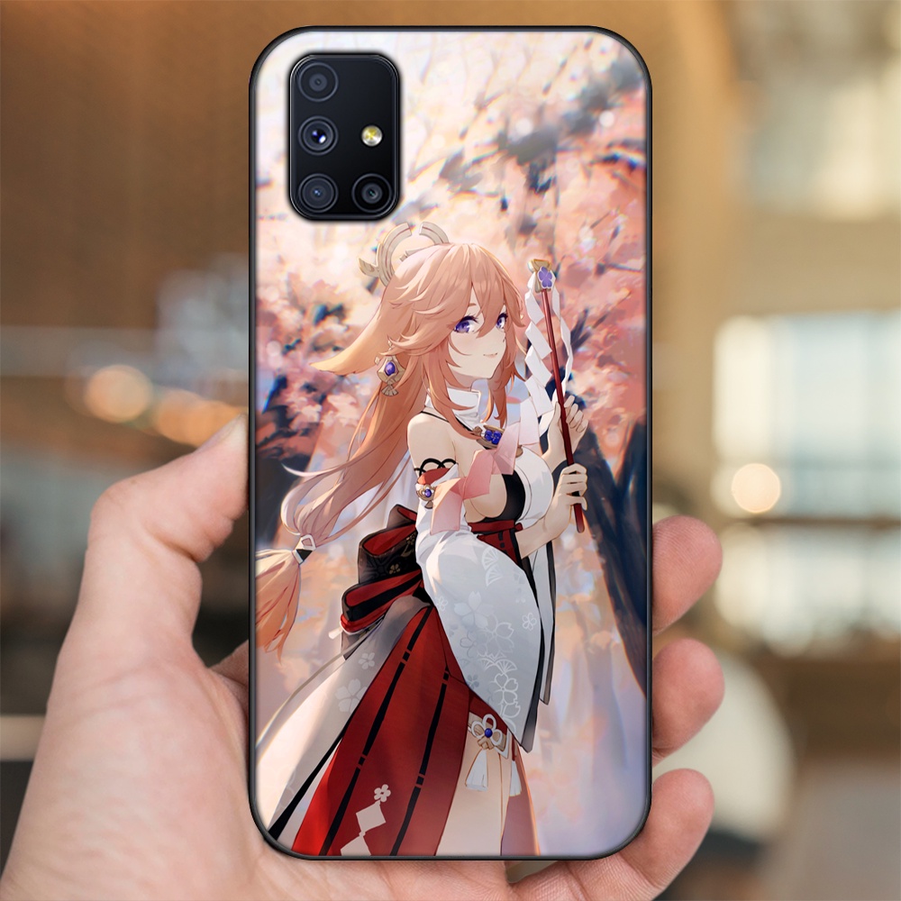 Ốp lưng Samsung M51 viền đen in hình Yae Miko Genshin Impact