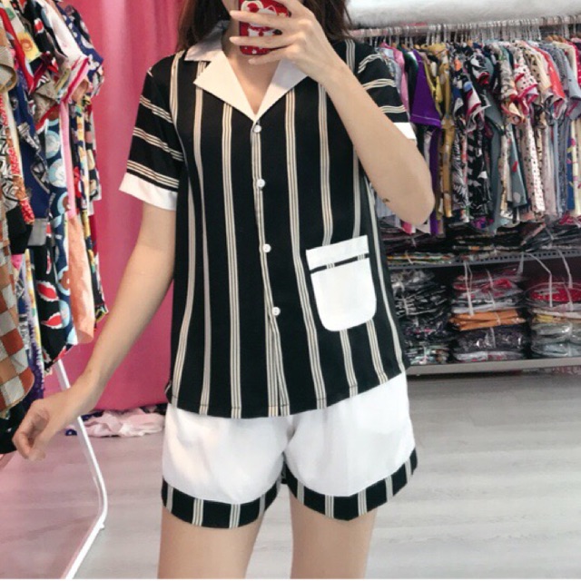 Pijama satin lụa phối