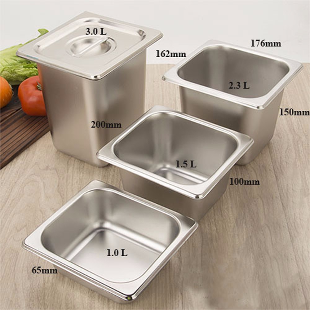 Khay Inox Cao Cấp Đựng Topping, Gia Vị hoặc Thức ăn (17.6x16.4cm - KHÔNG LỖ)