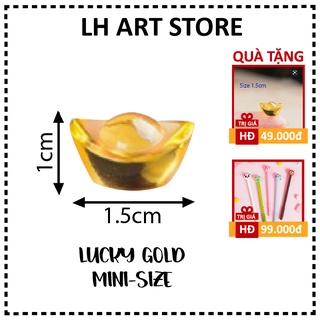 Nén vàng mini size 1.5cm - Thỏi vàng mini pha lê phong thủy Thần Tài may mắn