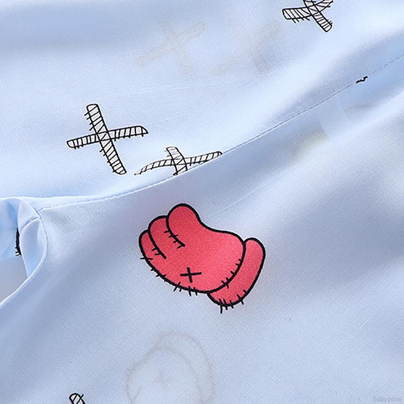 Bộ đồ ngủ tay ngắn in họa tiết hoạt hình đáng yêu cho bé trai