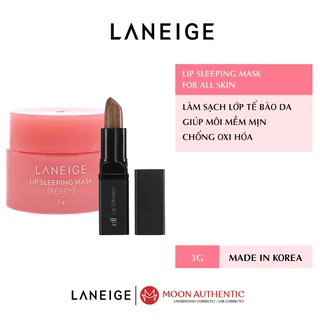 Mặt Nạ Ủ Môi laneige Minisize + Son Tẩy Da Chết Môi ELF Bộ Đôi