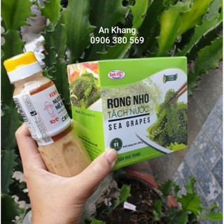 Combo 1 chai sốt + 1 hộp rong nho tách nước Sea việt ( 11 gói )