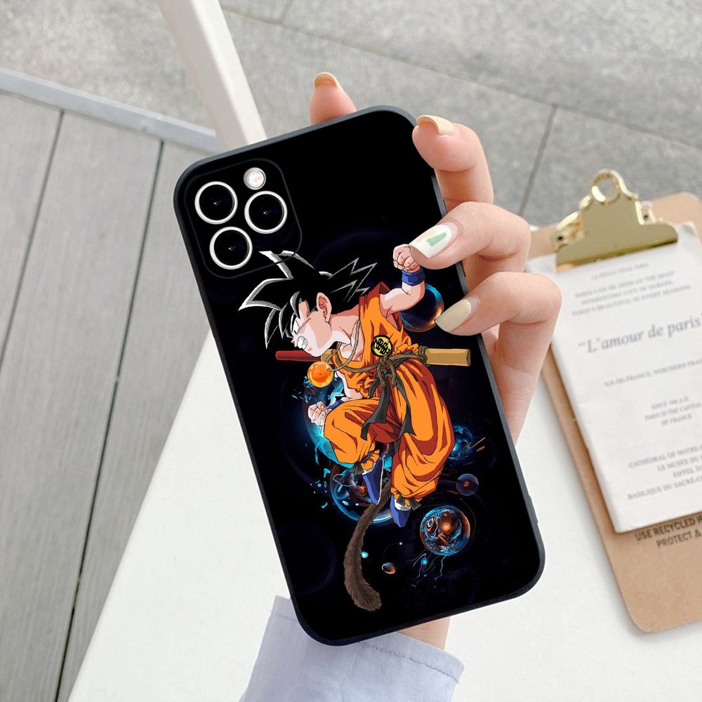 Ốp Lưng Iphone TPU Cạnh Vuông Songoku,  BVC Iph6/6plus/6s/6splus/7/7plus/8/8plus/x/xs/11/12/pro/13/promax