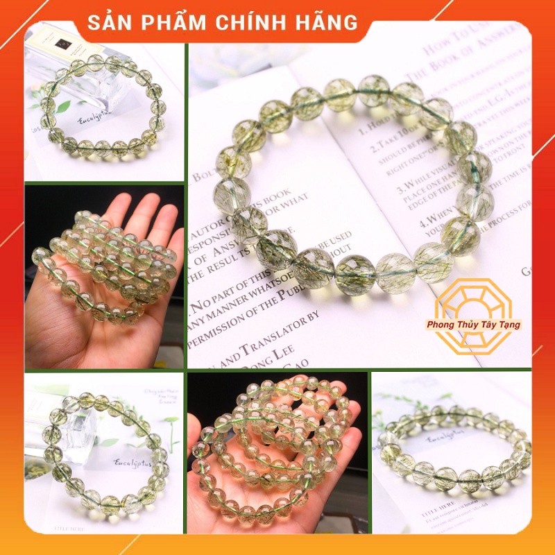 Vòng tay phong thủy Đá T Anh Tóc Vàng  [TẶNG HỘP GỖ] - mang lại tài lộc may mắn trong sự nghiệp - Phong Thủy Tây Tạng