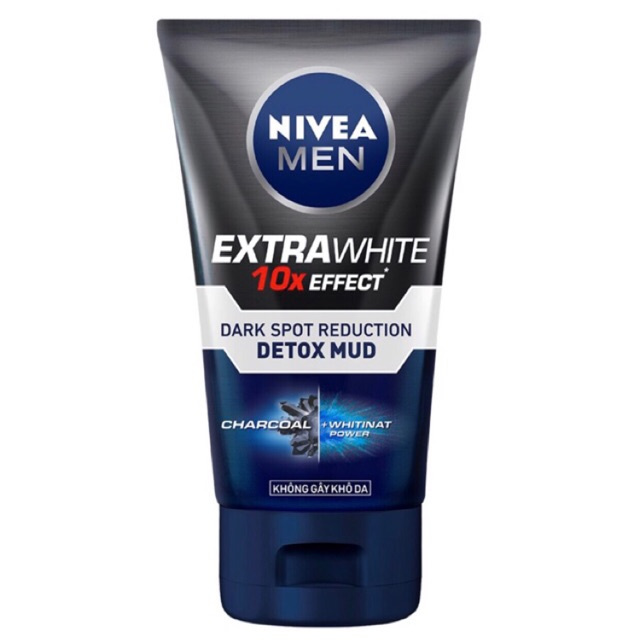 Sữa Rửa Mặt NIVEA MEN Bùn Khoáng Giúp Sáng Da & Mờ Thâm Mụn - NIVEA MEN Detox Mud EXTRA WHITE 100g