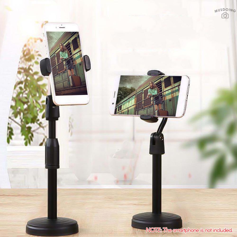 ღ  Desktop Smartphone Stand Bracket 24cm-36cm Adjustable Height with 360° Rotation Phone Holders for Live Streaming Online Chatting Video Watching