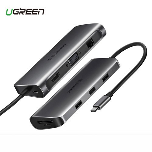 [9 IN 1] Cáp Chuyển USB Type C Sang 3xUSB 3.0+HDMI+RJ45+SD,TF Ugreen (40873) | BigBuy360 - bigbuy360.vn