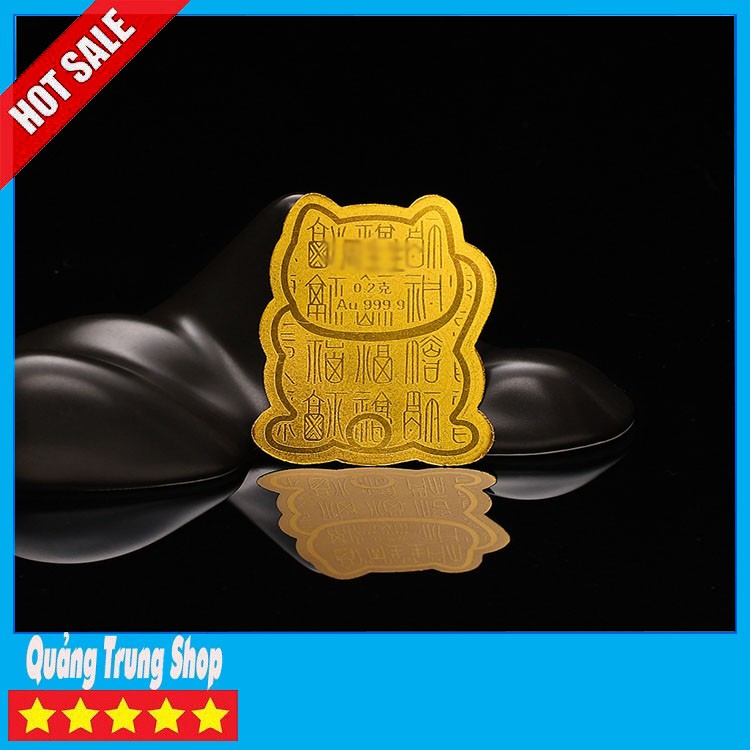 Miếng dán mèo thần tài mạ vàng, chiêu Tài Lộc, May Mắn, Bình An | BigBuy360 - bigbuy360.vn