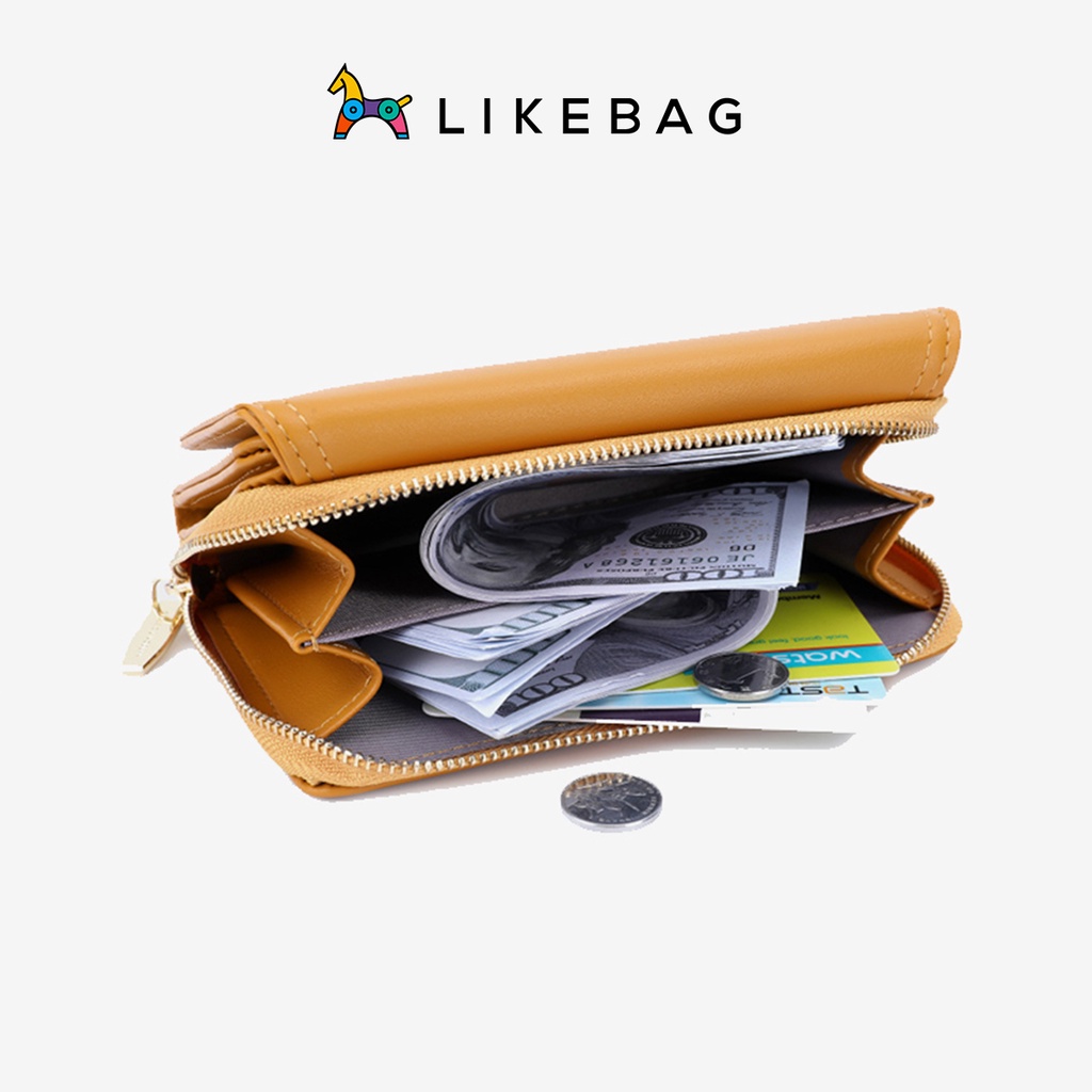 Ví nữ mini cầm tay LIKEBAG basic trơn T2704-001 - LIBAGI