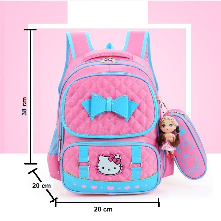 Balo, cặp học sinh bé gái cấp 1 Hello Kitty