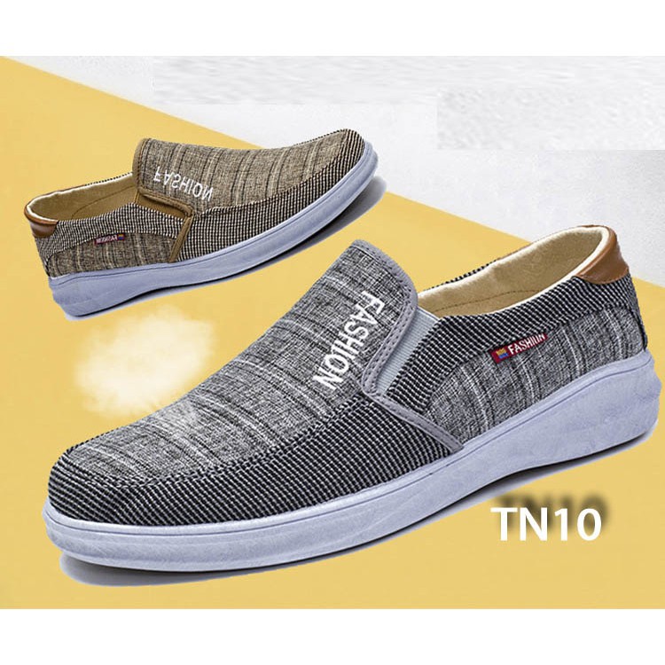 [ Cực Hot ] Giày Sneaker Thể Thao Đế Êm Chất Vải Jeans TN10 - Xám