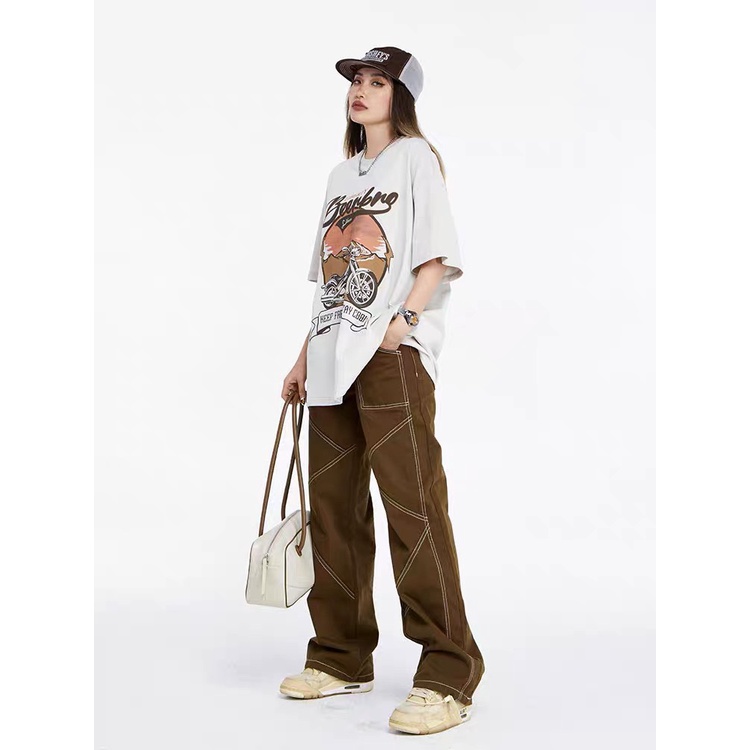 Áo Thun Tay Lỡ 100% Cotton 2 Chiều Dáng Rộng Unisex, Áo Phông Nam Nữ Oversize Hình In chữ beer