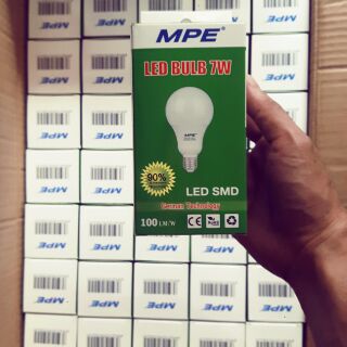 Bóng Đèn Tròn Led Bulb 7w đui E27 MPE Chính Hảng Bảo Hành 12 tháng