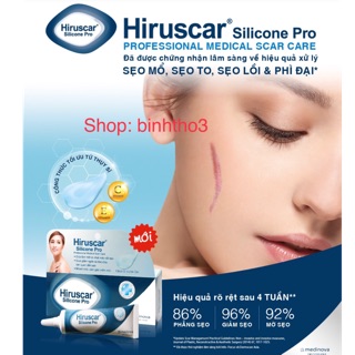 Gel hỗ trợ sẹo HIRUSCAR SILICONE PRO (sẹo to, sẹo mổ, sẹo lồi, sẹo phì đại, sẹo lõm, giảm thâm...)