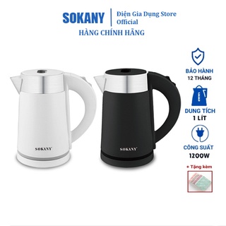 Ấm đun siêu tốc, bình đun nước pha sữa Sokany sk0808 dung tích 1L