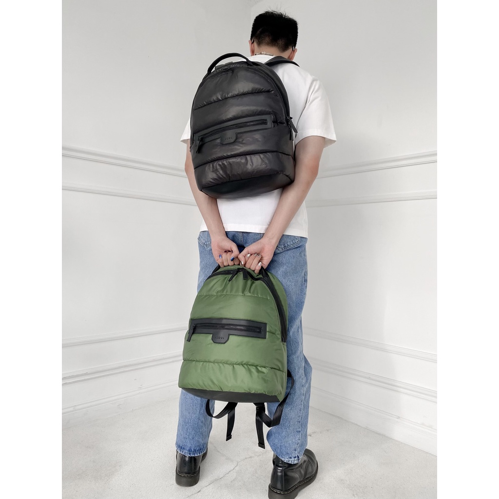 KSOUL Balo Cowspace Backpack Màu Xanh Lá Da PU x Polyester