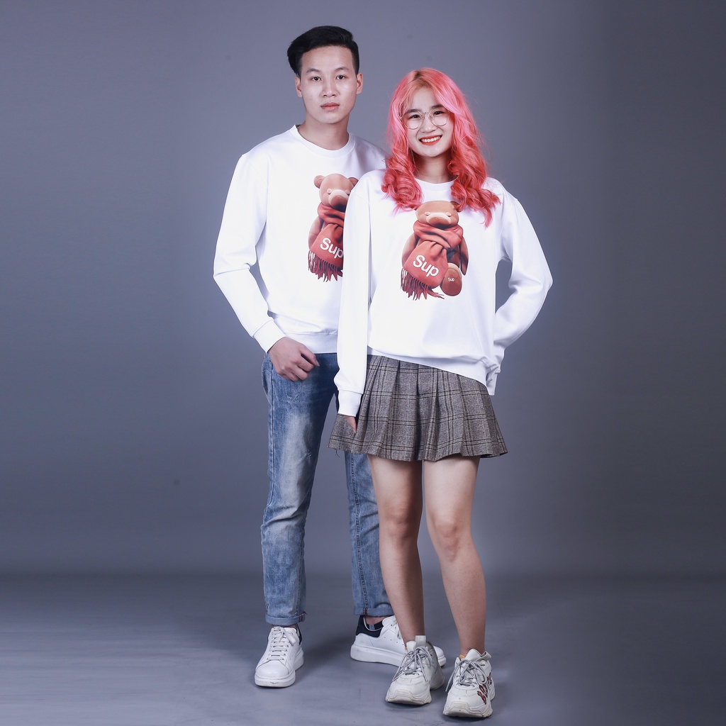 Áo Thu Đông Nam Nữ Dài Tay In 3D Hình Gấu Siêu Đẹp - Chất Liệu Umi Cao Cấp TD45