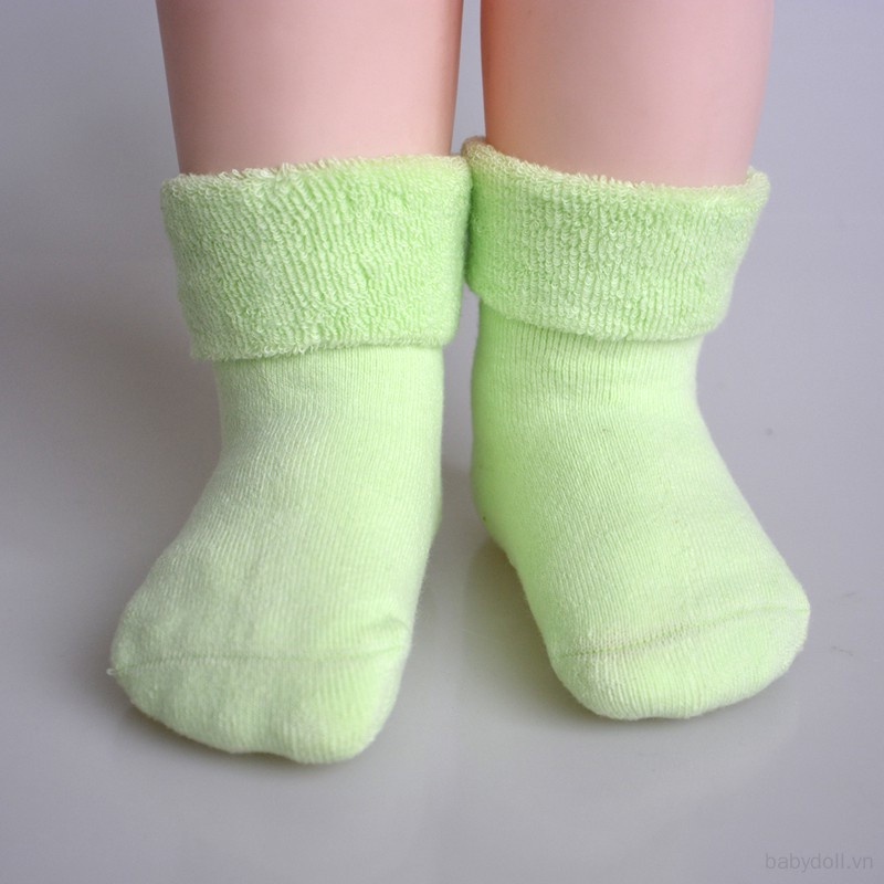Vớ Dày Dặn Giữ Ấm Màu Sắc Ngọt Ngào Cho Bé 0-6 Tháng