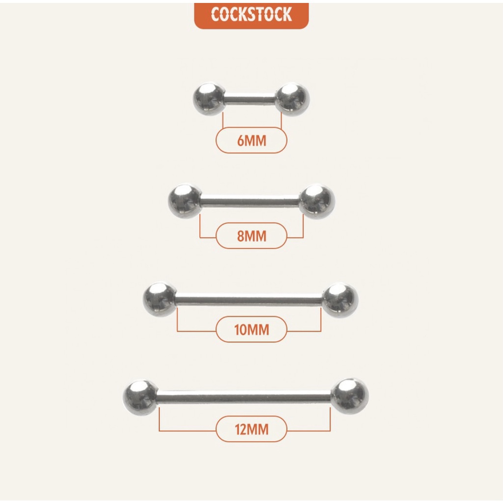 Khuyên tai thẳng 2 đầu bi thân dài (Long Marbles)