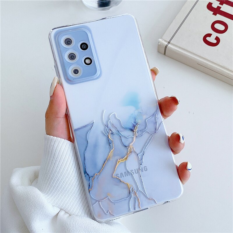 Ốp Điện Thoại Tpu Mềm Siêu Mỏng Họa Tiết Đá Hoa Cương Màu Nước Cho Samsung Galaxy S21 Fe Plus Ultra A52 A72 A12 5g A02
