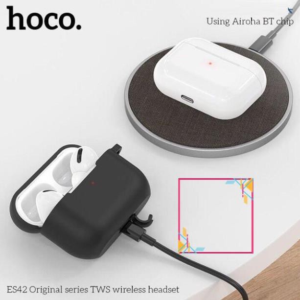 Tai nghe đôi Bluetooth True Wireless Hoco ES42 V5.0 - Hỗ trợ sạc không dây (Trắng)