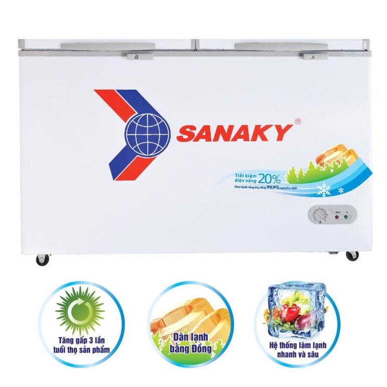 Tủ đông SANAKY 175 lít VH-2299A1 - 1 NGĂN ĐÔNG 2 CÁNH, DÀN LẠNH ĐỒNG, MIỄN PHÍ GIAO HÀNG HCM.