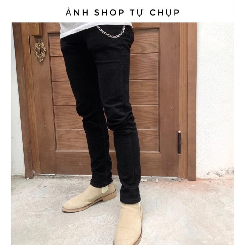 [Tiền Nào Của Đấy]Quần Jeans Nam Đen Trơn Vải Co Giãn, Không Phai Màu Dáng Skinny Phong Cách Hàn Quốc -J01 | BigBuy360 - bigbuy360.vn
