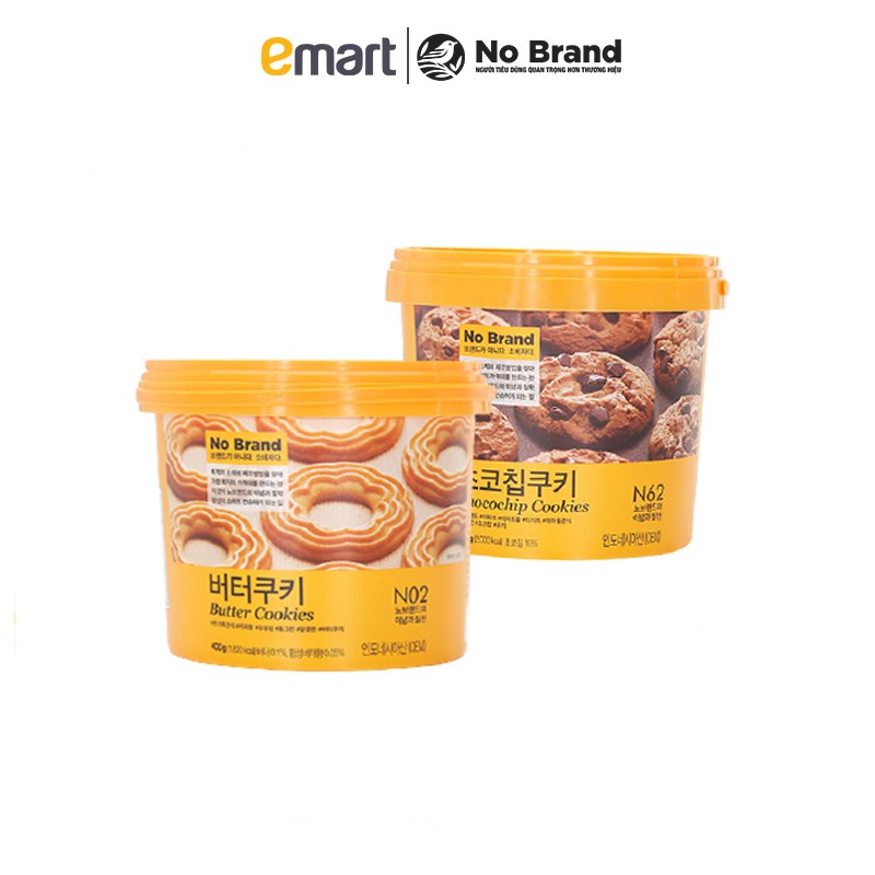 [Combo] Bộ 2 Bánh Quy Xô Chocochip + Bánh Quy Bơ No Brand Hàn Quốc 400g - Emart VN