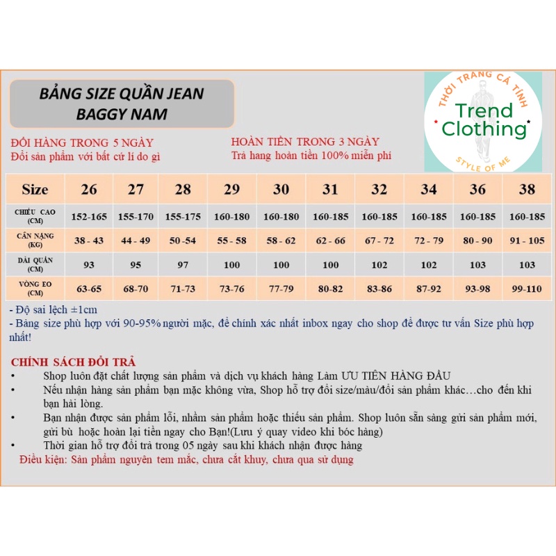 Quần jean nam đen ống suông rộng by Trend,Quần baggy nam xanh chất bò cao cấp xu hướng Hottrend 2023