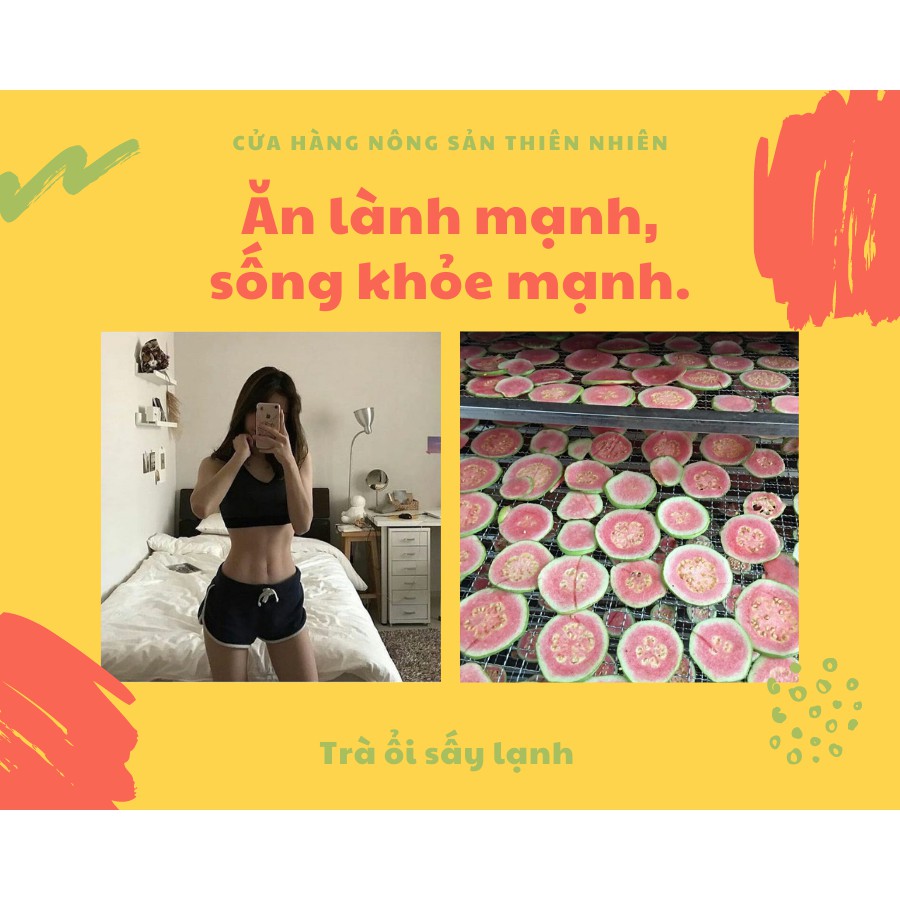 Detox ổi ruột đỏ thái lát sấy lạnh - Trọng lượng 200 gram