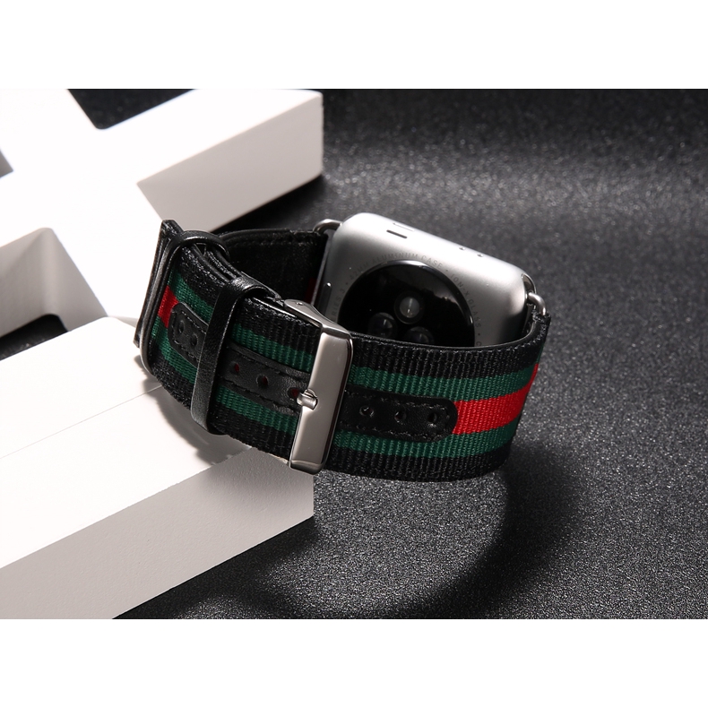 Dây đeo bằng sợi nylon dành cho đồng hồ thông minh Apple Watch Series 1 2 3 4 5 6 SE 38mm 40 42 44
