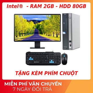 Trọn bộ máy tính gồm: Thùng máy nhập khẩu, màn hình 19 inch, phím chuột mới