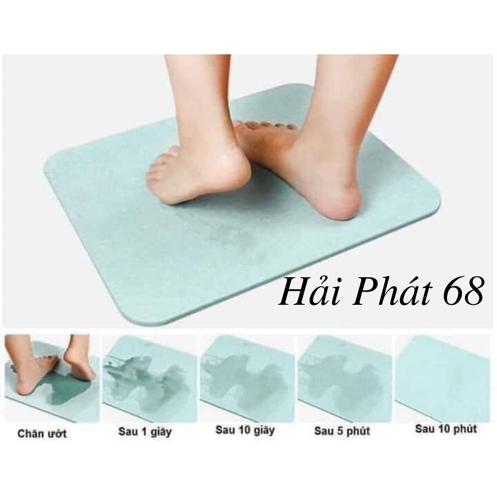 Thảm lau Chân, Thảm Đá Nhật Bản Chùi Chân Siêu Thấm Loại To Kích Thước 60 cm x 40 cm