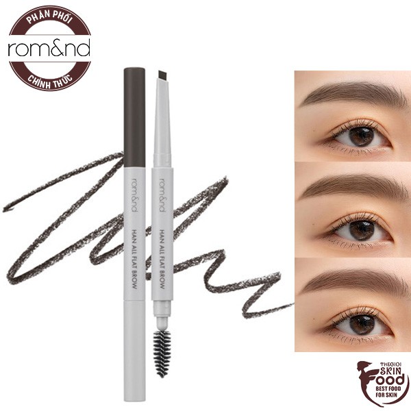 Chì kẻ mày ngang Romand cho chân mày sắc nét, lâu trôi Romand Han All Flat, Sharp Brow ThegioiSkinfood