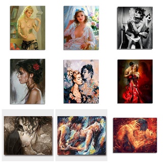 Tranh tô hình chân dung cặp đôi 40X50cm không có khung BY003