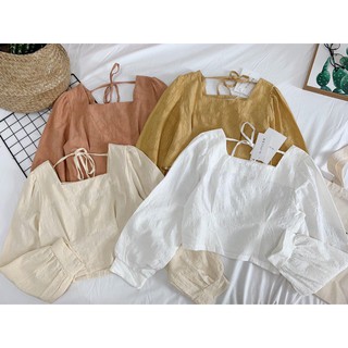 [XẢ KHO 3 NGÀY] Áo Sơ Mi Nữ Croptop - nunanunong - Áo Nữ Phong Cách Hàn Quốc Phù Hợp Đi Làm, Đi Chơi, Sự Kiện