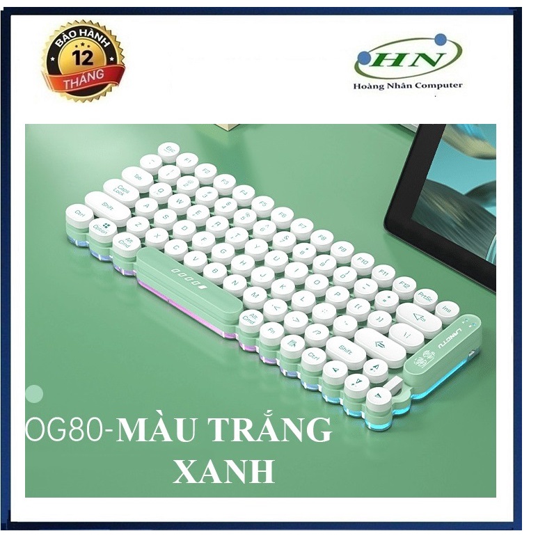 Bàn phím Bluetooth không dây LANGTU OG80 nút tròn thiết kế độc lạ có đèn led viền RGB