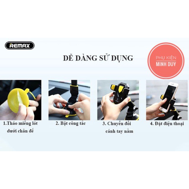 [BigSale] Giá đỡ điện thoại đế hút chân không trên oto Remax RM - C26 