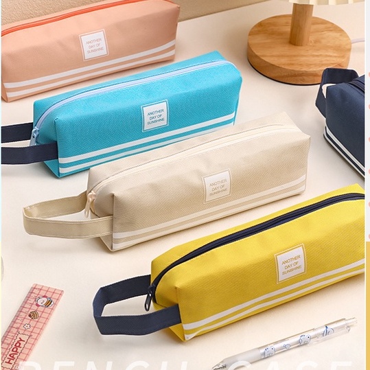 Minimore | Túi Đựng Bút Bằng Vải Canvas Màu Trơn Sáng Tạo