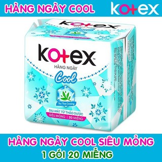 Băng vệ sinh Kotex Hằng Ngày thảo dược Cool gói 20 miếng Tặng Thêm 5 Miếng