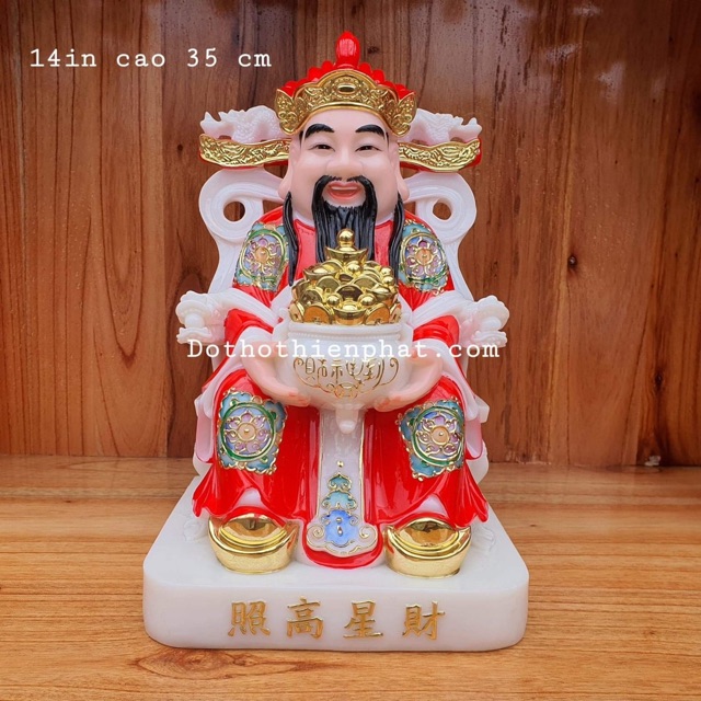 Tượng ông thần phát ( thần tiền) 14in đá cao 35 cm