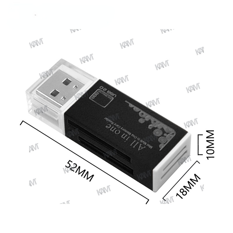 Đầu Đọc Thẻ Nhớ USB 2.0 4 Trong 1 Đa Năng Hỗ Trợ Thẻ SD / SDHC MMC / RS MMC TF / MicroSD MS / MS PRO / MS DUO M2