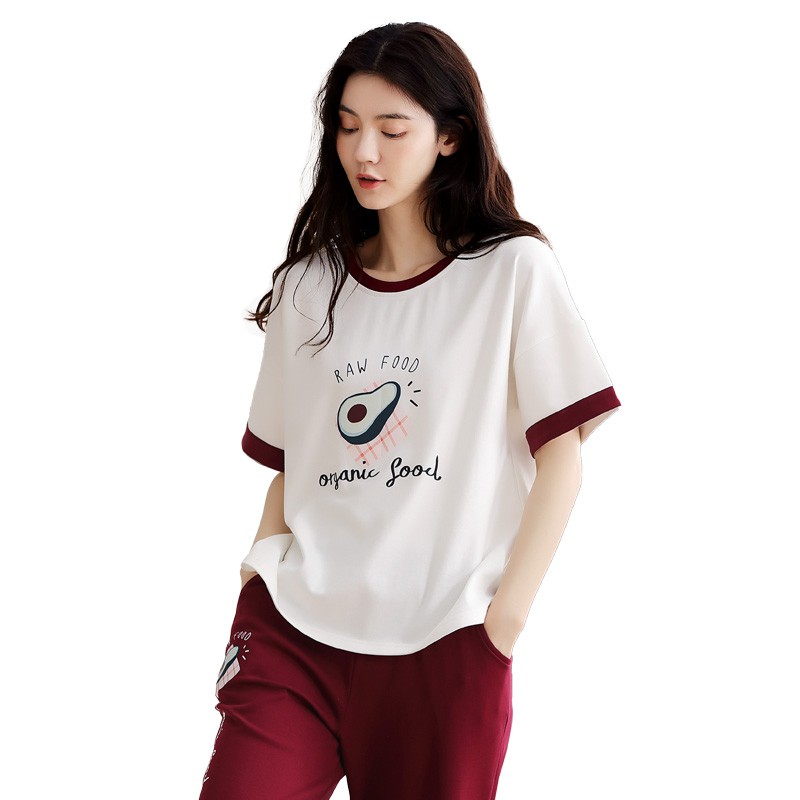 Bộ mặc nhà lửng nữ chất cotton 100% mịn màng thoáng mát, size M-2XL