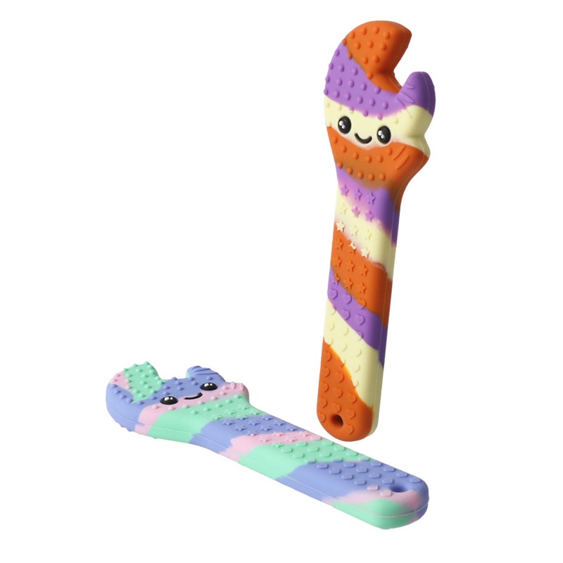 Haha Phụ Kiện Đồ Trang Sức Ngậm Mọc Răng Hình Cờ Lê Hoạt Hình Bằng Silicon Phối Dây Xích DIY Dành Cho Bé Trai