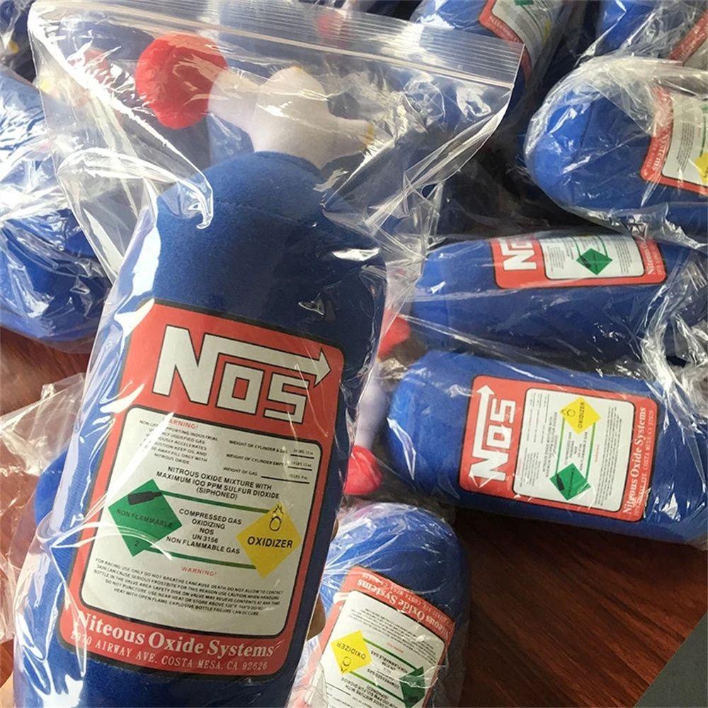 Gối Nhồi Bông Kê Cổ Trang Trí Xe Hơi In Chữ NOS Nitrous