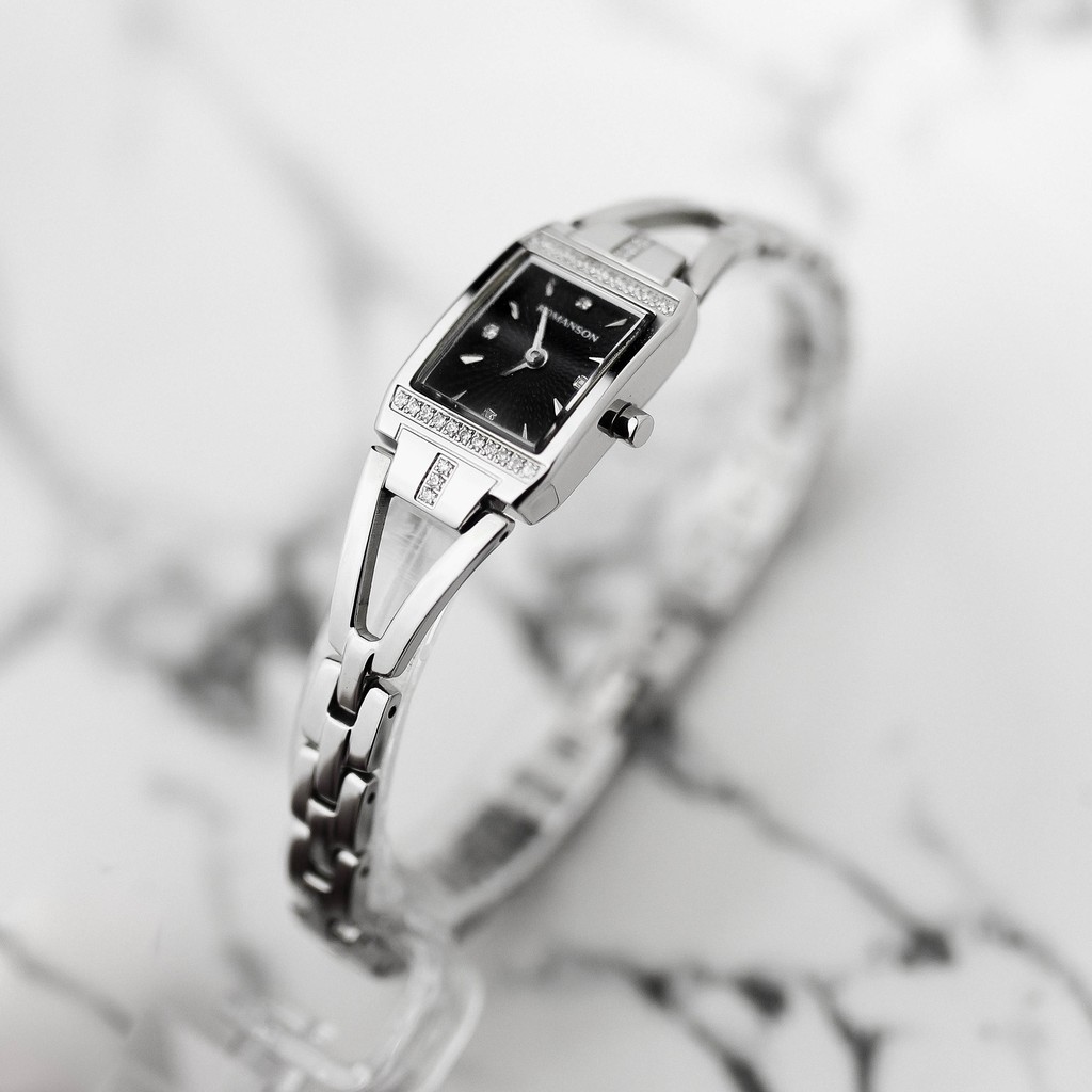 Đồng hồ Romanson Watch RM2651QLWBK nữ mặt nhỏ đính đá kính Sapphire chống xước dây thép chống nước cao cấp chính hãng